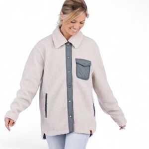 LIV Outdoor‎ Women’s Cora Sherpa Shacket Sage and Cream Size Medium